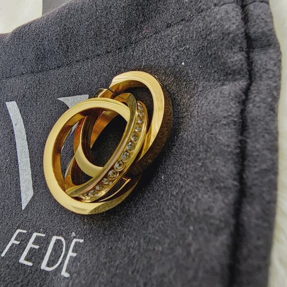 NEW Vita Fede Cassio Ring 24K Gold Plated Stackable Pave Swarovski Crystal Ring - Picture 9 of 11